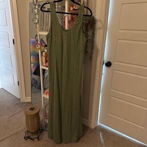 HALARA Olive Green Maxi Dress - Split Hem Size XL